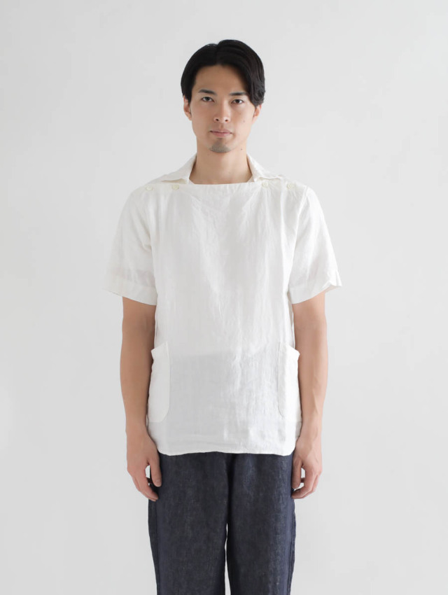 Nisica ニシカ デッキマン半袖リネンシャツ ホワイト