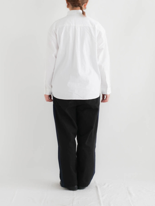 nisica ニシカ｜ルーズフィットボタンダウンシャツ ホワイト