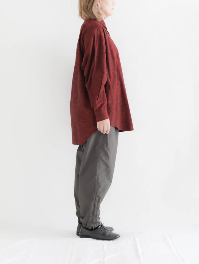 SOWBOW シャツカーディガン 筑後織 NAGOMI BROWN SOWBOW シャツカーディガン 筑後織 NAGOMI BROWN