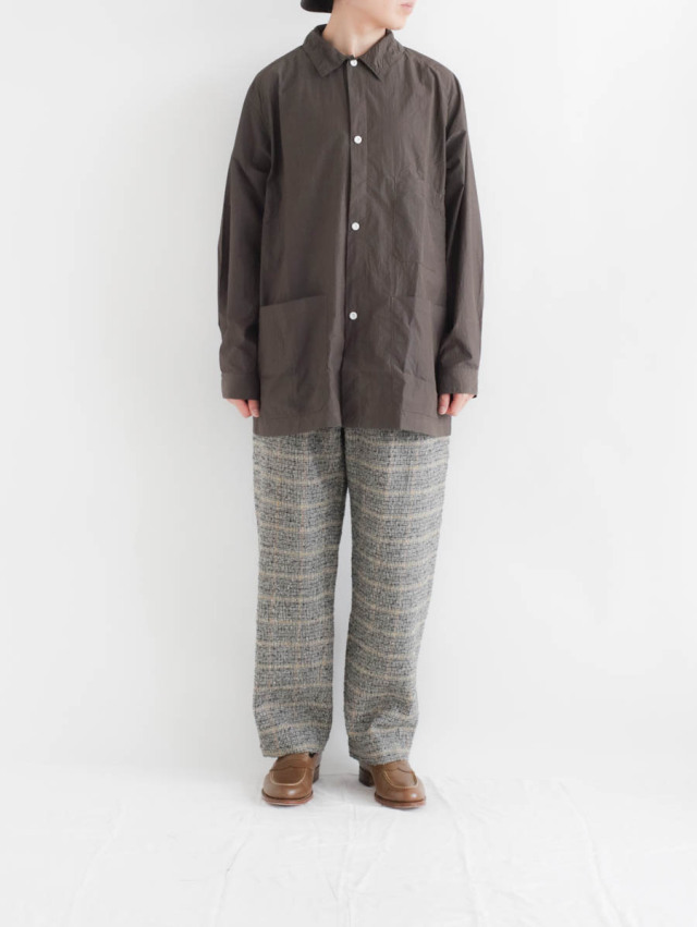 SOWBOW ソウボウ / 蒼氓シャツ H NYLON チャコール