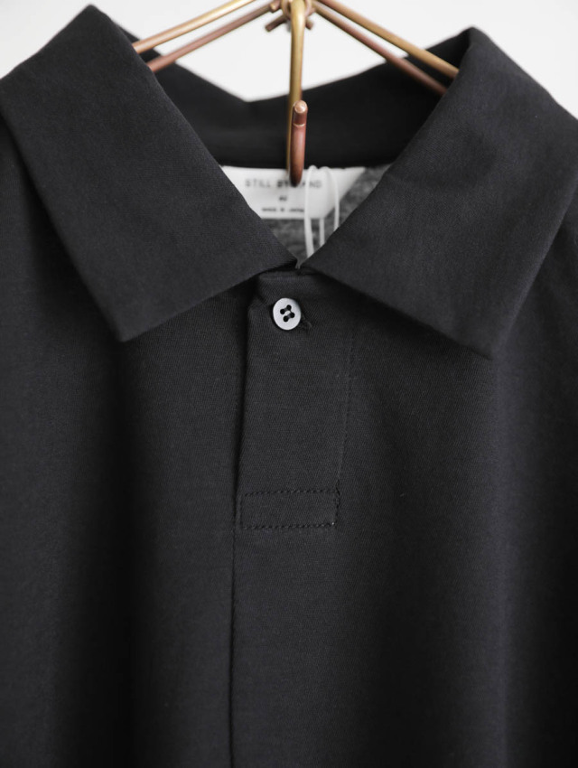 STILL BY HAND コットンシルク ポロシャツ 黒 46 0kr55.jpg
