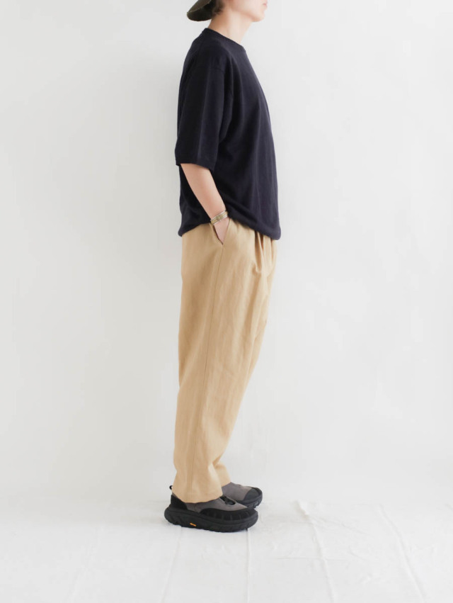STILL BY HAND スティルバイハンド｜リネンニットTシャツ（インク