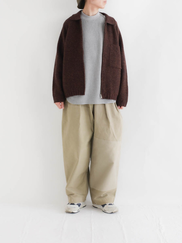 STILL BY HAND スティルバイハンド｜5Gニットブルゾン（ブラウン）