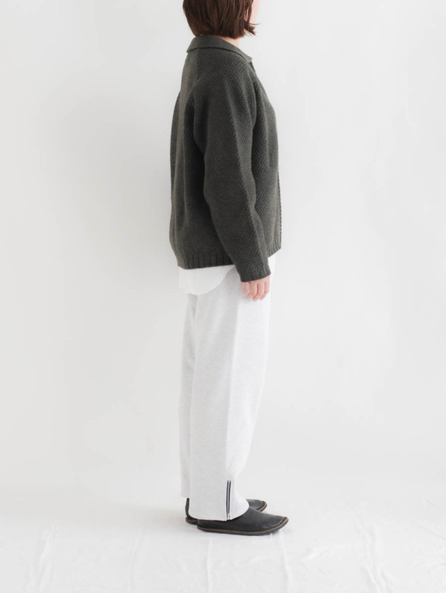 STILL BY HAND スティルバイハンド｜5Gニットブルゾン（カーキ）