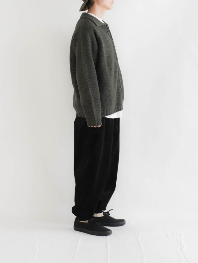 STILL BY HAND スティルバイハンド｜5Gニットブルゾン（カーキ）