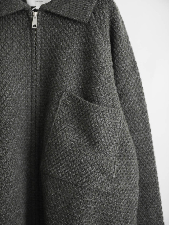 STILL BY HAND スティルバイハンド｜5Gニットブルゾン（カーキ）