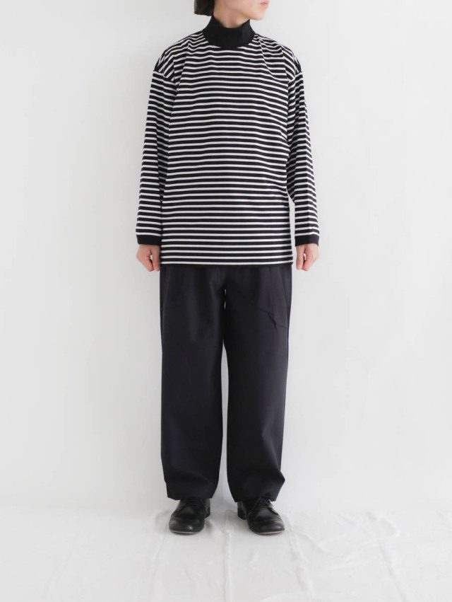 邦楽 Still STILL BY HAND スティルバイハンド｜ディープタックパンツ（ブラック