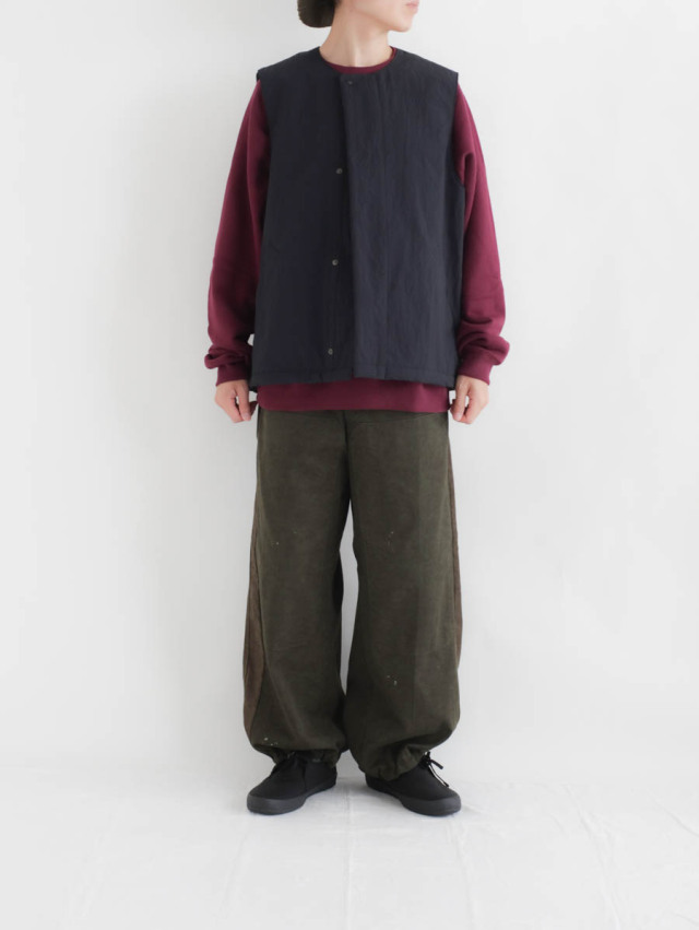 STILL BY HAND スティルバイハンド｜ナイロンボアベスト（ブラック）