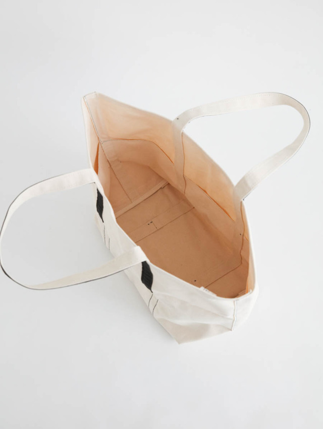 texnh テクネ / SELVEDGE CANVAS BUCKET TOTE L ナチュラル×ブラック
