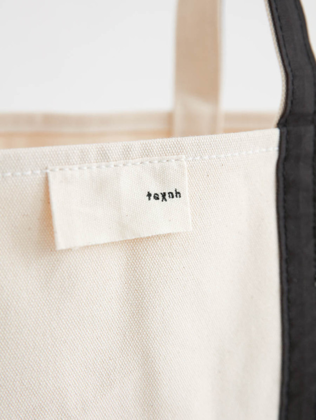 texnh テクネ / SELVEDGE CANVAS BUCKET TOTE L ナチュラル×ブラック