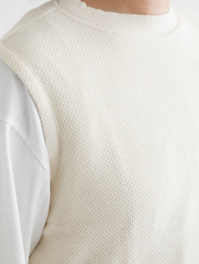 TIGRE BROCANTE リメイクリネンベスト TIGRE BROCANTE ティグルブロカンテ｜ハニカムワッフルリブ