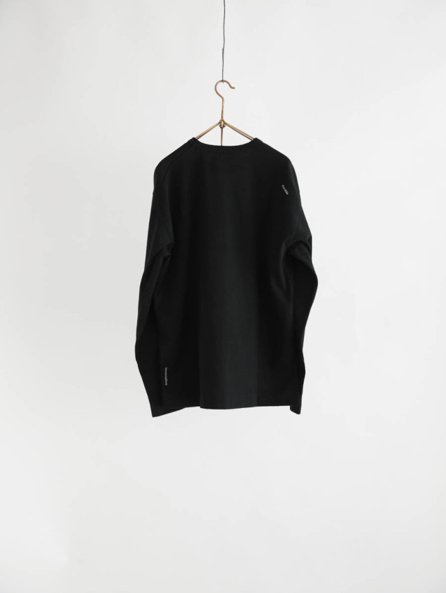 TOHNAI トーナイ｜ドライコットンクルーネック長袖Tシャツ（ブラック）