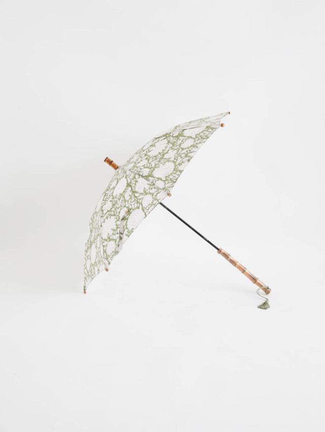 ツタエノヒガサ / キツネノタスキ タビスルキツネ block 緑×茶