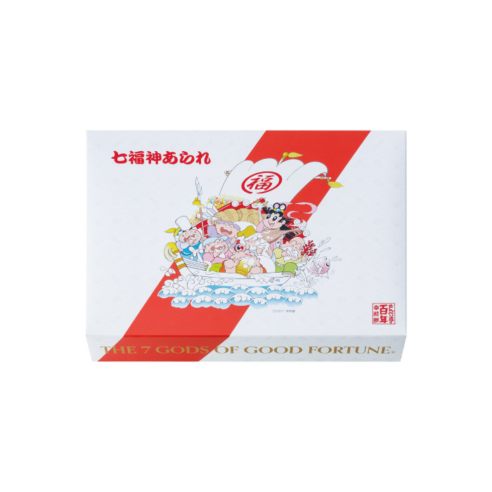 紅白パッケージ、ひと口サイズ・七つの味のおせんべい「紅白