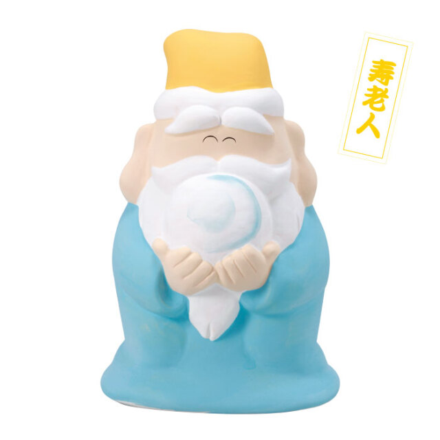 1ポイント景品：（A-5）七福神貯金箱 長寿の寿老人 せんべい造り百年