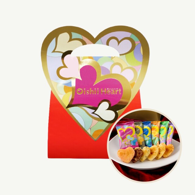 かわいいハートのカタチのおせんべい 「おいしいハート」