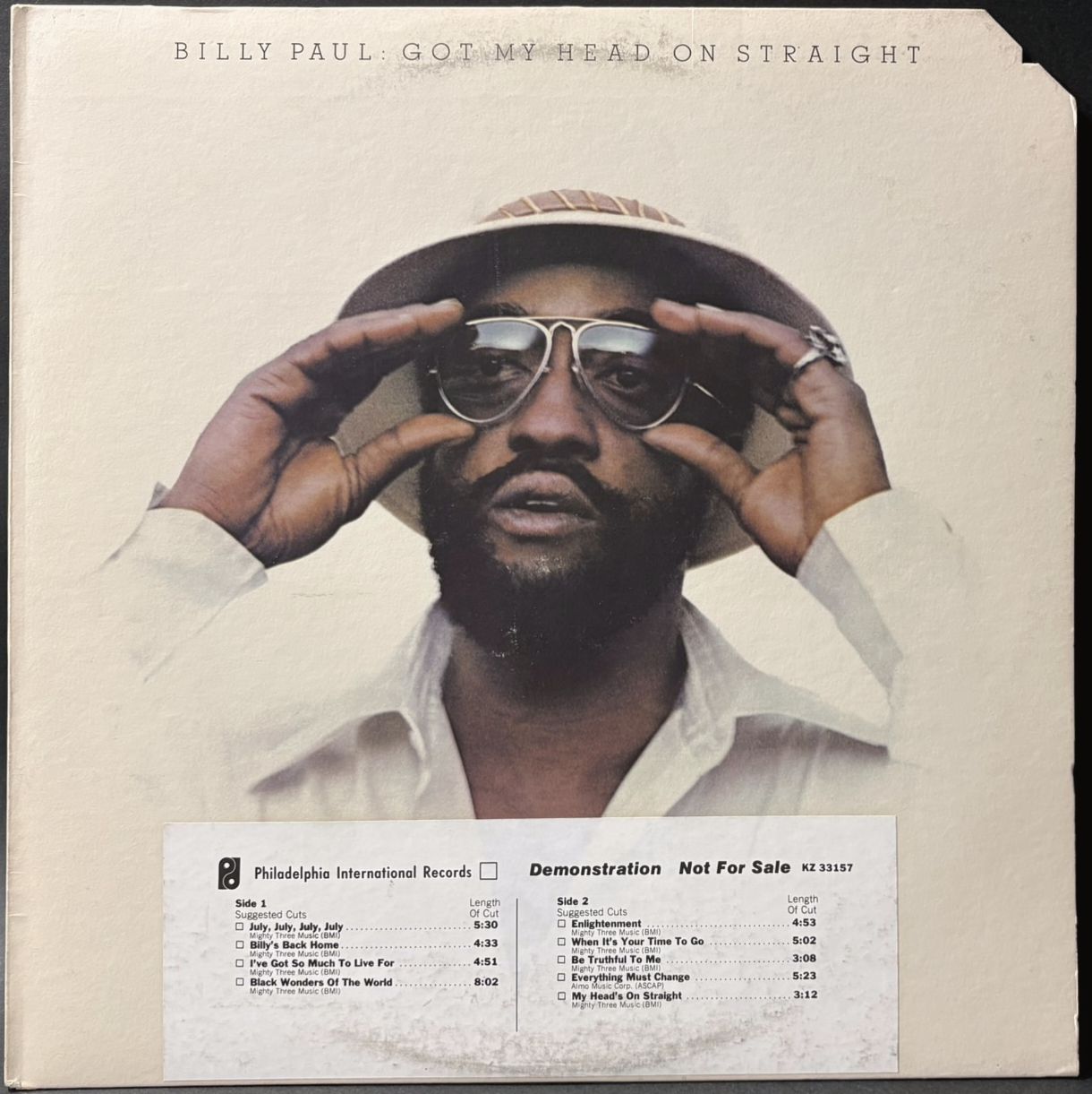 Billy Paul ビリー・ポール / Got My Head On Straight | WLP