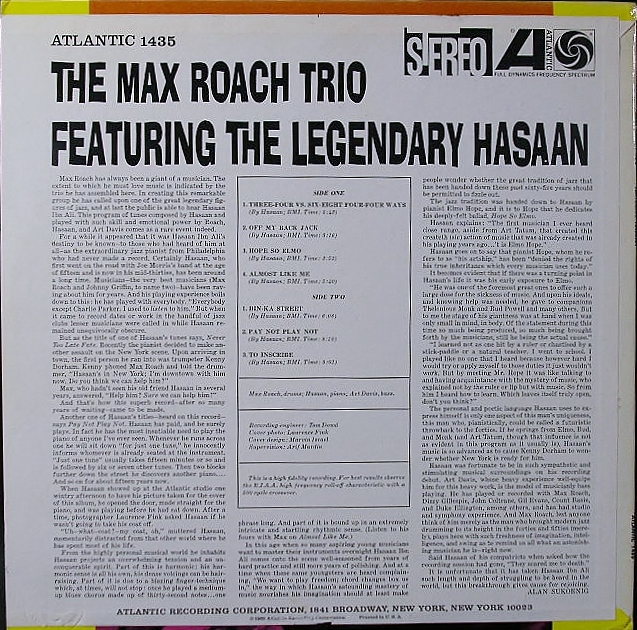 JAZZ】Max Roach マックス・ローチ / The Max Roach Trio