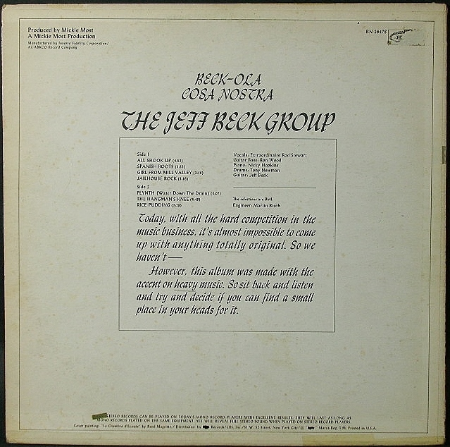 Jeff Beck ジェフ・ベック / Beck-Ola ベック・オラ 中古