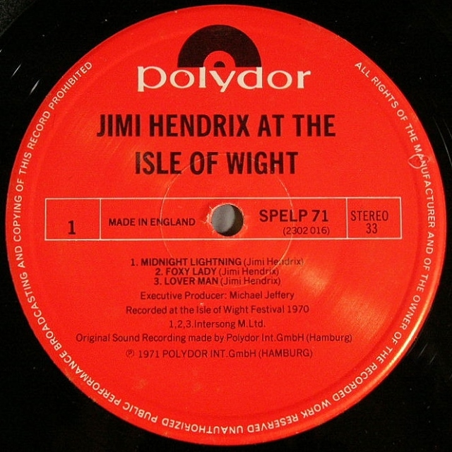 Jimi Hendrix ジミ・ヘンドリックス / Isle Of Wight ワイト島の