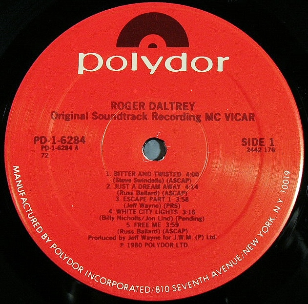 UKロック】Roger Daltrey ロジャー・ダルトリー / McVicar