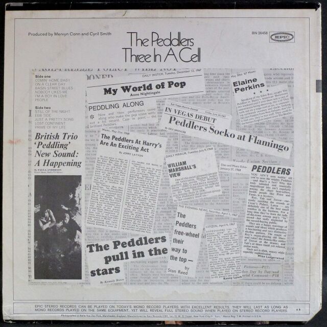 Peddlers『Three In A Cell』USオリジナル盤 ザ・ペドラーズ/Organ b.Suite収録☆THE PEDDLERS-『THREE IN A