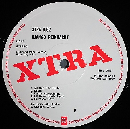 ジャズレコード】Django Reinhardt ジャンゴ・ラインハルト / Django
