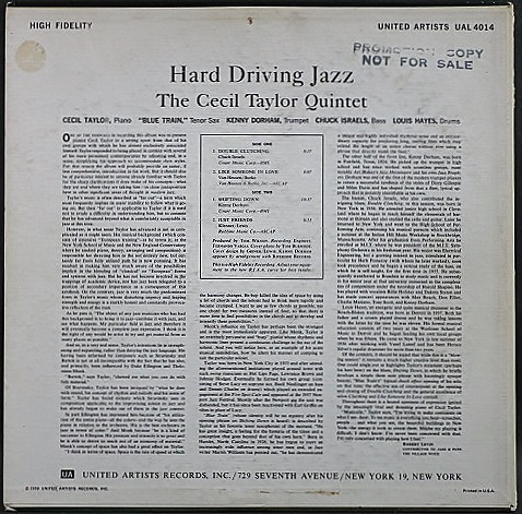 JAZZ】プロモ Cecil Taylor Quintet セシル・テイラー、ジョン