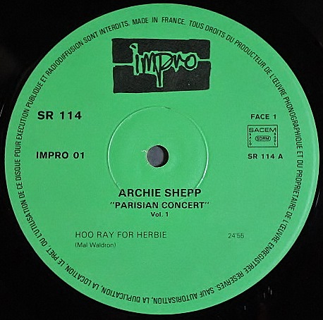 JAZZ】Archie Shepp Quartet アーチー・シェップ / Parisian