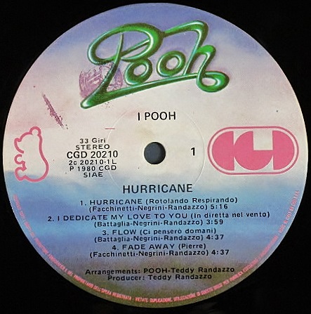 イタリアン・ポップ】Pooh イ・プー / Hurricane ハリケーン