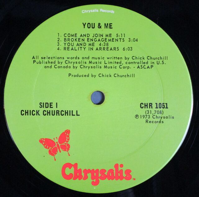 Chick Churchill – You & Me – Vinyl (LP, Album), 1973
