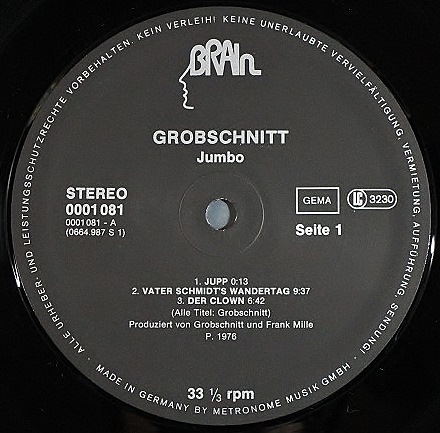 プログレッシブ】Grobschnitt グローブシュニット / Jumbo 中古