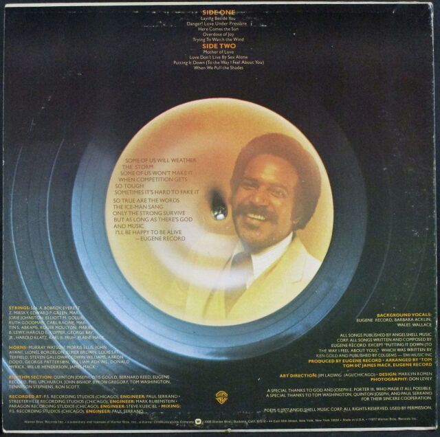 gene ＬＰレコード　97年オリジナル SOUL/FUNK】Eugene Record ユージン・レコード / The Eugene