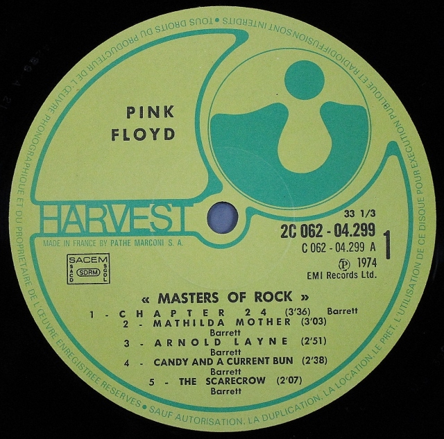 Pink Floyd】ピンク・フロイド / Masters Of Rock 中古レコード