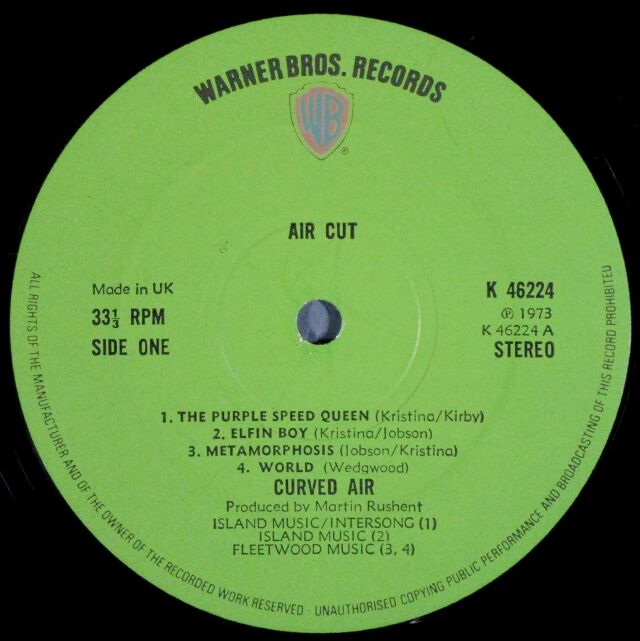 Curved Air カーヴド・エア / Air Cut エア・カット| 中古