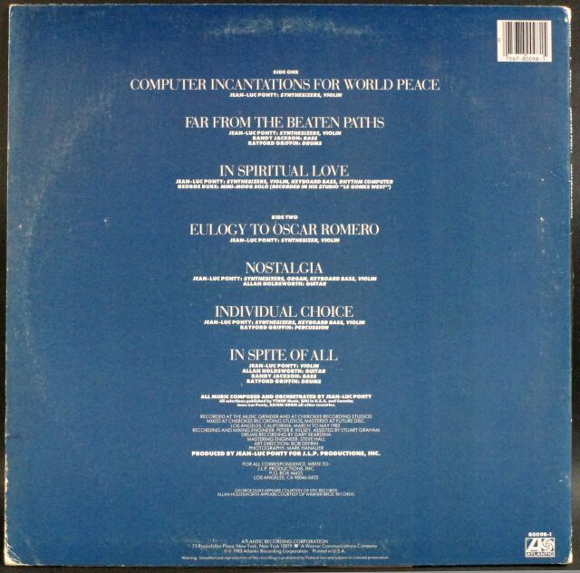 Jean-Luc Ponty ジャン・リュック・ポンティ / Individual Choice