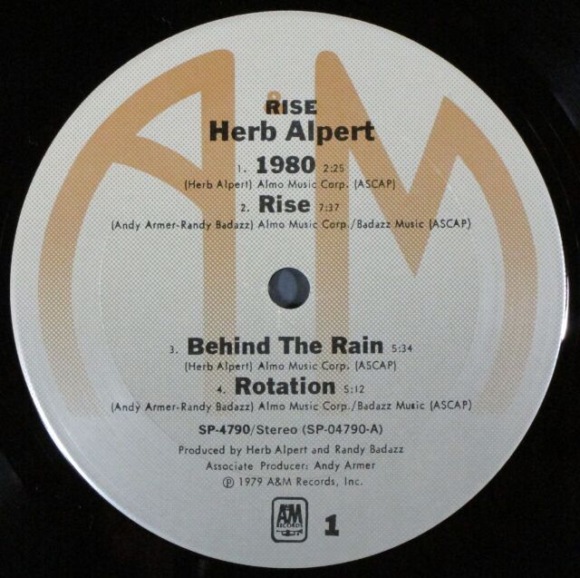 Herb Alpert ハーブ・アルパート / Rise ライズ| 中古レコード通販は