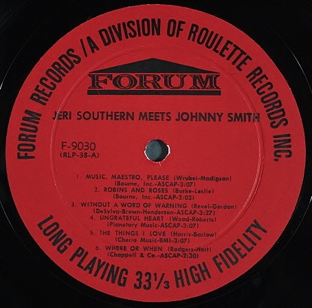 Jazz Vocal】Jeri Southern Meets Johnny Smith ジェリ・サザン