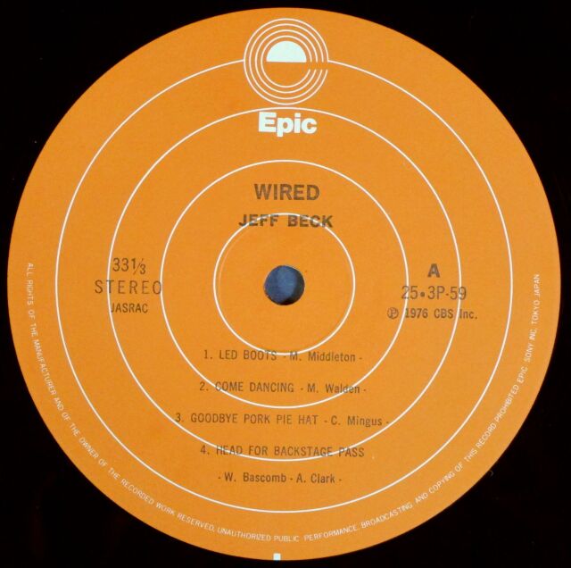 Jeff Beck ジェフ・ベック / Wired ワイアード 中古レコード通販