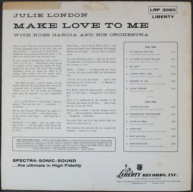 JAZZ VOCAL】Julie London ジュリー・ロンドン / Make Love To