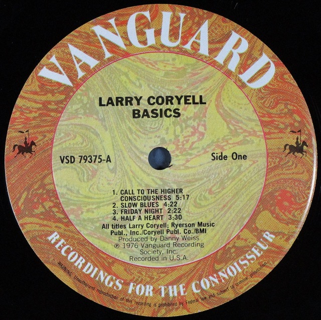 Jazz Fusion】Larry Coryell ラリー・コリエル / Basics 中古レコード