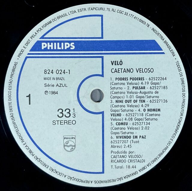 Caetano Veloso カエターノ・ヴェローゾ / Velo 中古レコード