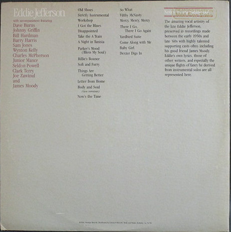 【中古】 Eddie Jefferson / In Concert Jazz Vocal】Eddie Jefferson エディ・ジェファーソン / There I