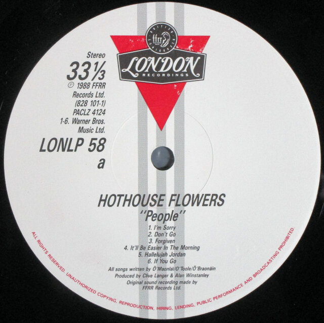 UK ROCK】Hothouse Flowers ホットハウス・フラワーズ / People