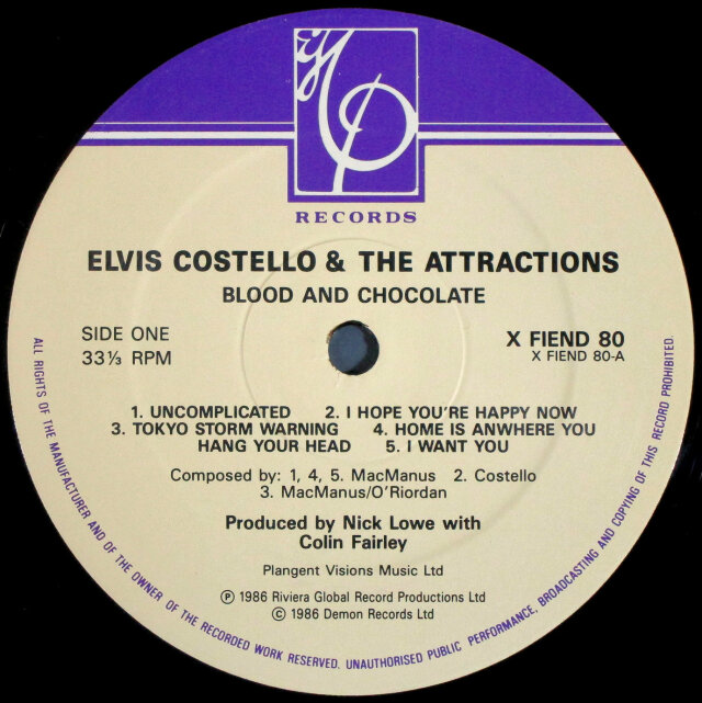 エルヴィス・コステロ　レコード UK ROCK】Elvis Costello & The Attractions エルヴィス・コステロ