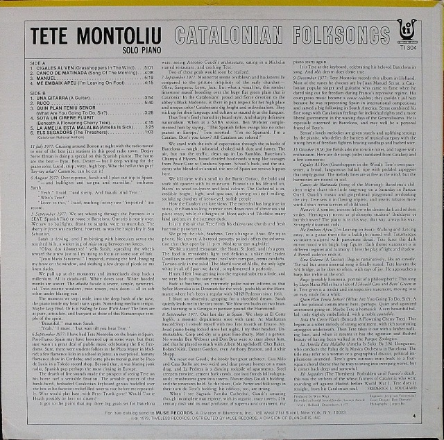 ジャズピアノ】Tete Montoliu テテ・モントリュー / Catalonian