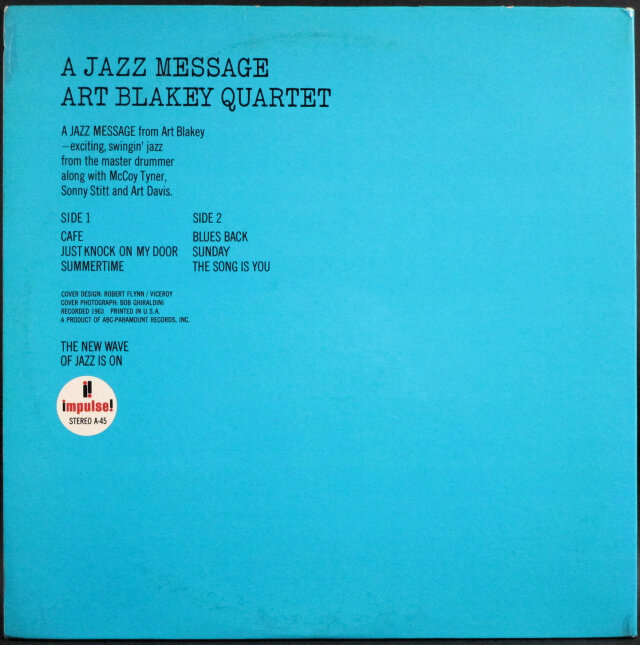 ジャズレコード】Art Blakey アート・ブレイキー / A Jazz