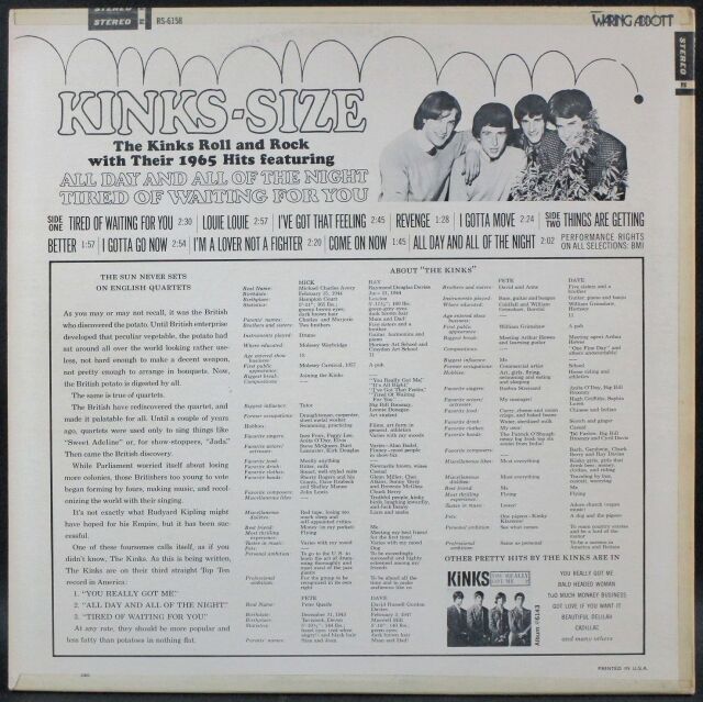 Kinks キンクス / Kinks-Size キンクス・サイズ 中古レコード通販は