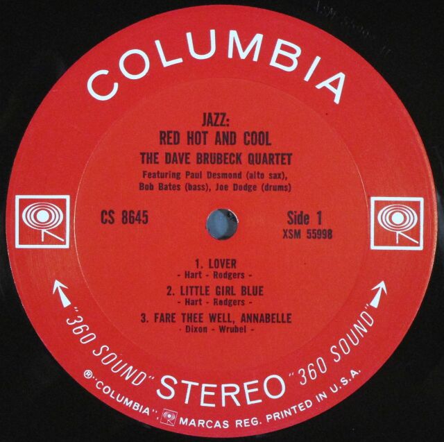 Dave Brubeck Quartet デイブ・ブルーベック / Jazz: Red Hot And Cool