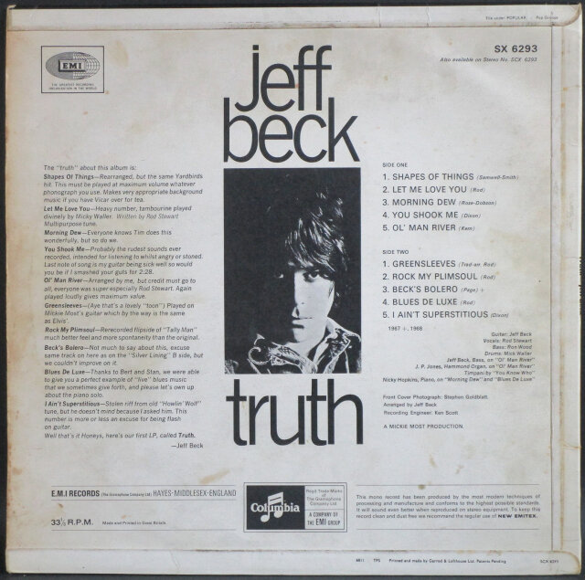 UK ROCK】Jeff Beck ジェフ・ベック / Truth 中古レコードの通販